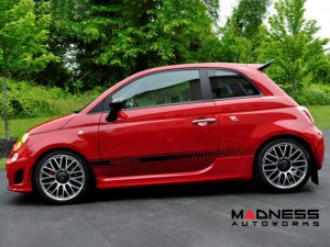 FIAT 500 Mud Flaps by Rally Armor - Red w/ White Logo